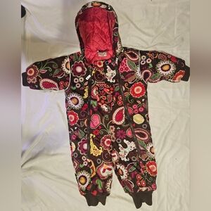 Hanna Andersson Floral Snowsuit- Toddler Size 80 (18-24 Mo)